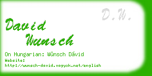 david wunsch business card