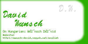 david wunsch business card